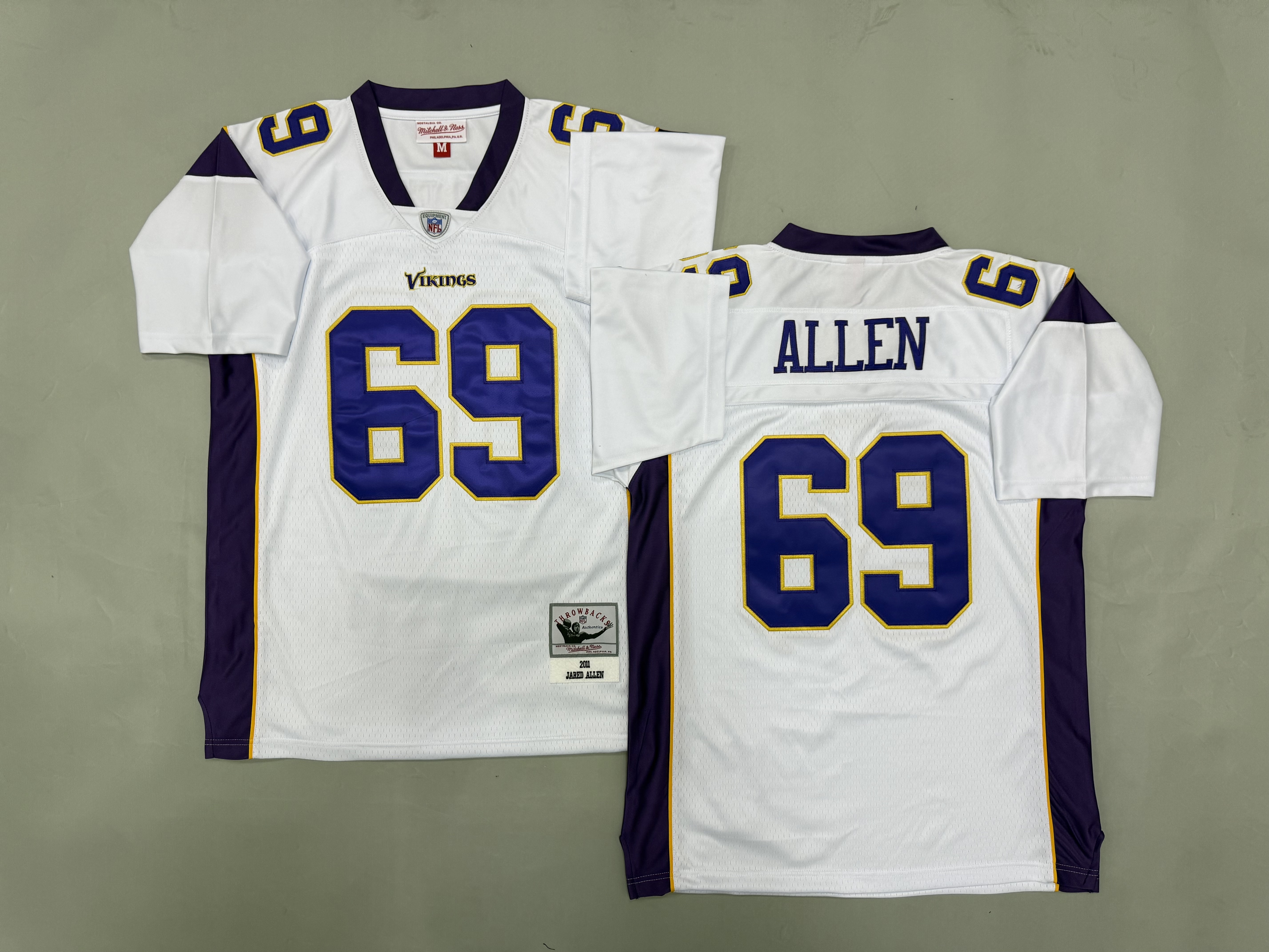 Men 2026 Minnesota Vikings #69 Allen White Throwback Game NFL Jersey 001